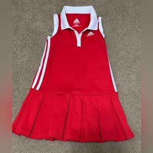 Adidas Girls Size 5 Red & White Tennis Dress